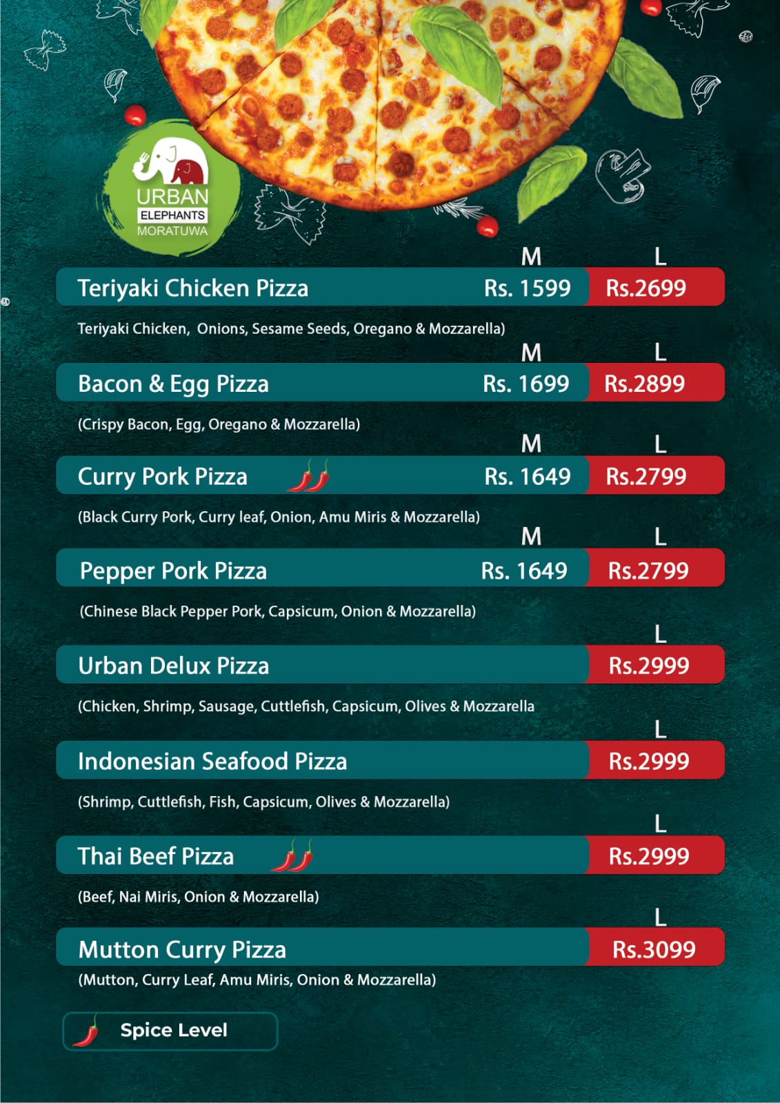 Pizza Menu